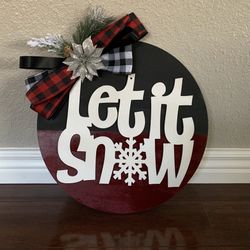 Let It Snow Wooden Sign 