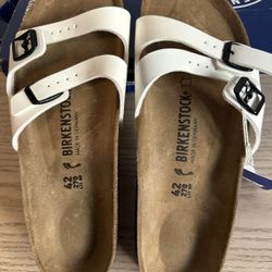 Birkenstock Ibiza White Sandals Women's Size 11 New Authentic No Box