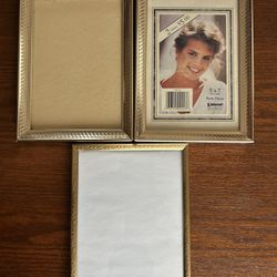 Lot Of Three - 5 X 7 Gold Tone Photo Frames