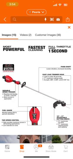 17 inch dual battery string trimmer