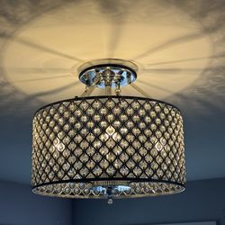 Crystal Drum Light Fixture 
