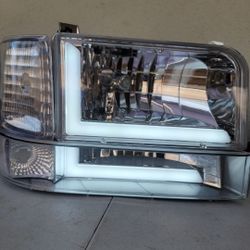 92-96 Ford F150-F350 92-96 Bronco LED DRL Headlights Luces Micas Calaveras Faros Faroles