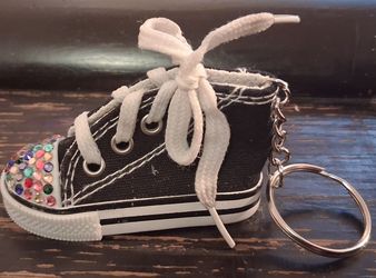 Black/Rainbow mini shoe keychain