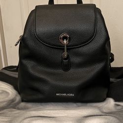 Like NEW Michael Kors Black/Silver Raven Medium Backpack 