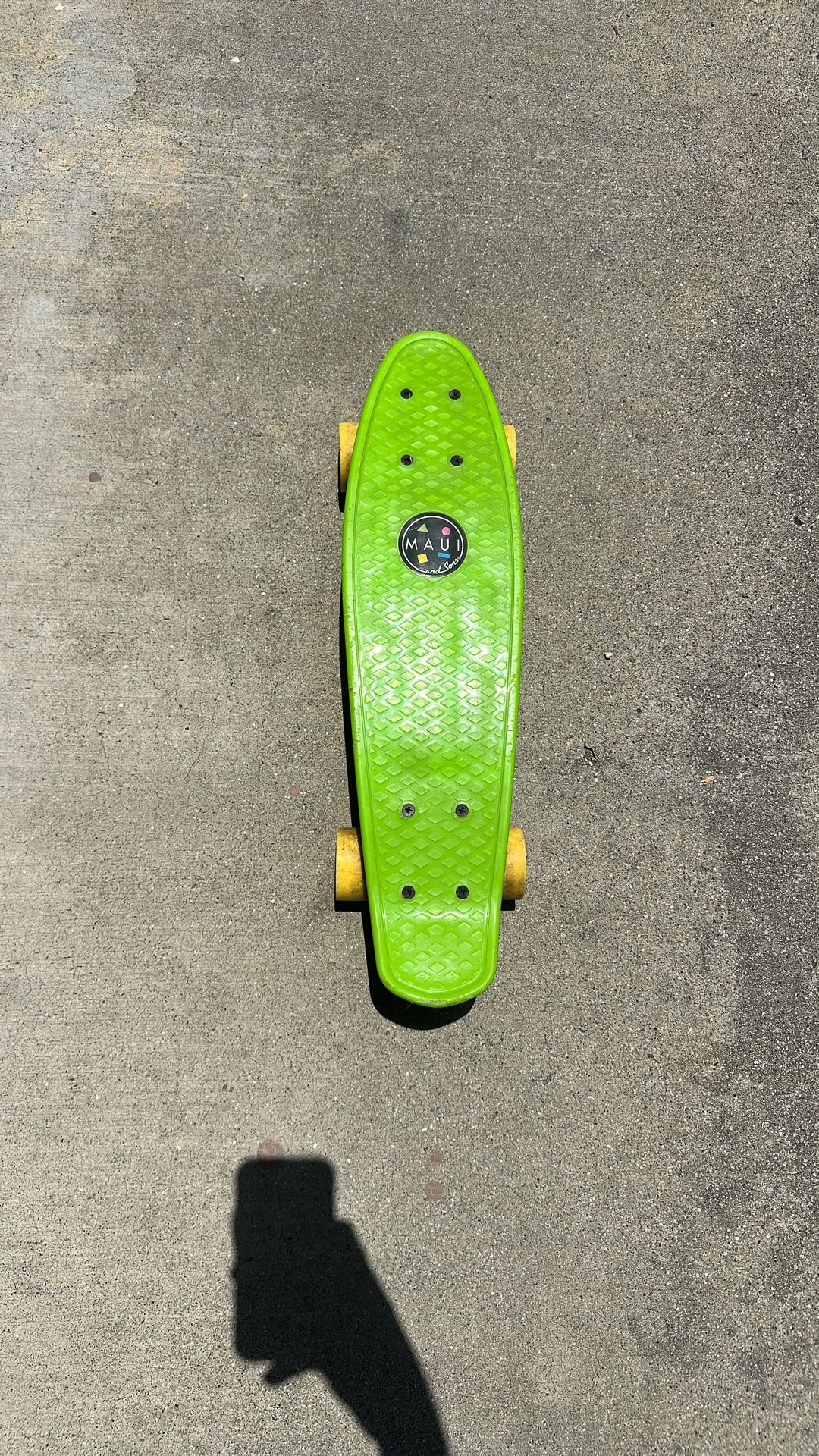Lime Green Maui and Sons Mini Skateboard Fully Set Up