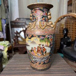 Vintage Satsuma Style Vase Geisha Moriage