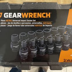 Gearwrench 3/8” Drive Impact universals 15 Pc Metric See Pic For Sizes Brand New $130