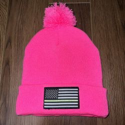 Pink USA Beanie