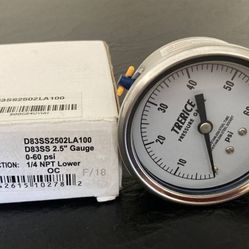 Trerice D83SS2502LA100 - 2.5" D80 Series Industrial Pressure Gauge