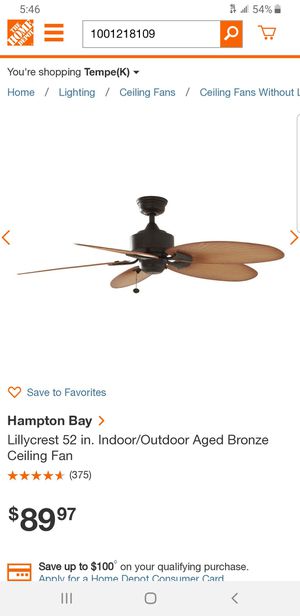 Lillycrest 52 In Indoor Outdoor Aged Bronze Ceiling Fan For Sale