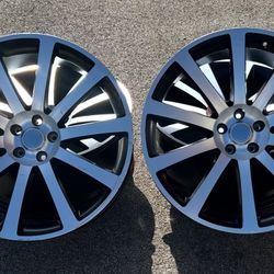 22X10  INCH WHEELS  5LUG FITS HONDA CAMRY,  FORD EXPLORER, HELLCAT, AND DODGE CHARGER , LUG PATTERN 5x4.5 (5x114.3mm)  (PRICE NEGOTIABLE)  22X10 RINES