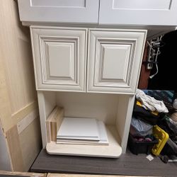 Double Door Wall Cabinet Cream/Off-White