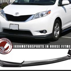 Fits 11-17 Toyota Sienna MP Style Front Bumper Lip Spoiler Bodykit Unpainted ABS