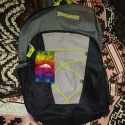 Tradematk bookbag new black florecent green