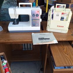 Sewing Machine And Cabinet 