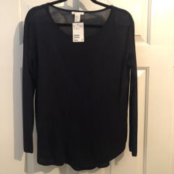 Women’s H&M Sheer Navy Tunic
