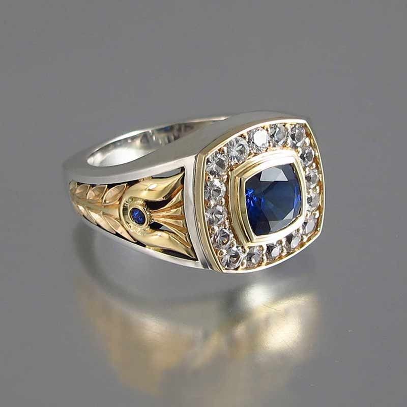 "Luxury Engagement/Wedding Blue Stone Vintage Gold Ring for Women, VIP345"Luxury Engagement/Wedding Blue Stone Vintage Gold Ring for Women, VIP345