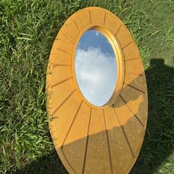 Large Gold Oval Sunburst Wall Mirror