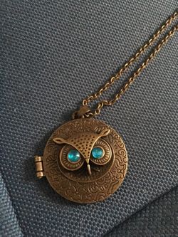 Owl locket necklace