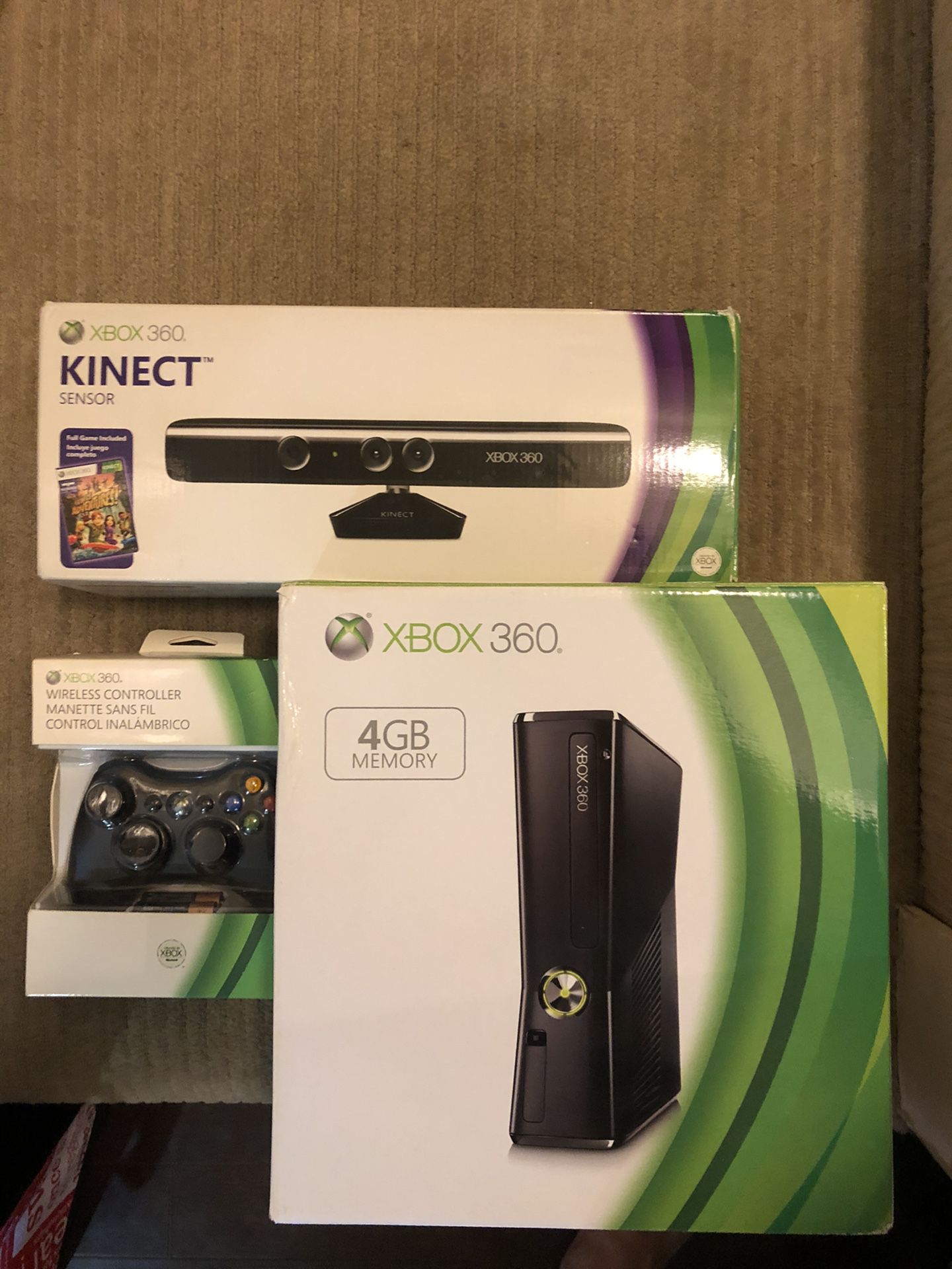 Xbox 360, Kinect, controller and games