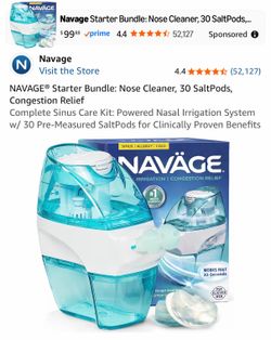 NAVAGE® Starter Bundle: Nose Cleaner, 30 SaltPods, Congestion Relief