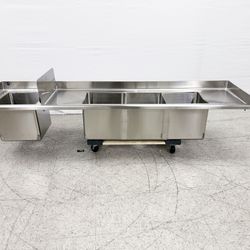 NSF 77 ins food truck Three Compartment Sink SK-77

