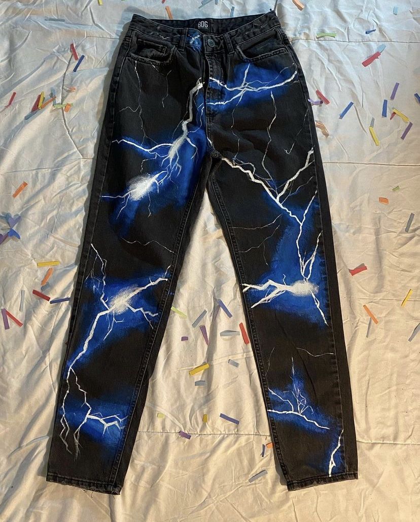 custom anime hand painted jeans!