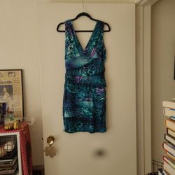 Blue Cheetah Print Dress