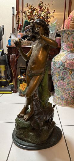 “Young Faun Playing Pipes” 36 Inches Tall