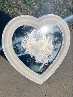 hand engraved heart mirror
