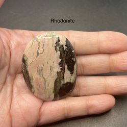 Rhodonite Genuine Palm Stone from Madagascar 41g  RARE