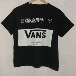 Vans Of The Wall Graphic Logo Print Black Short Sleeve T-Shirt Size L