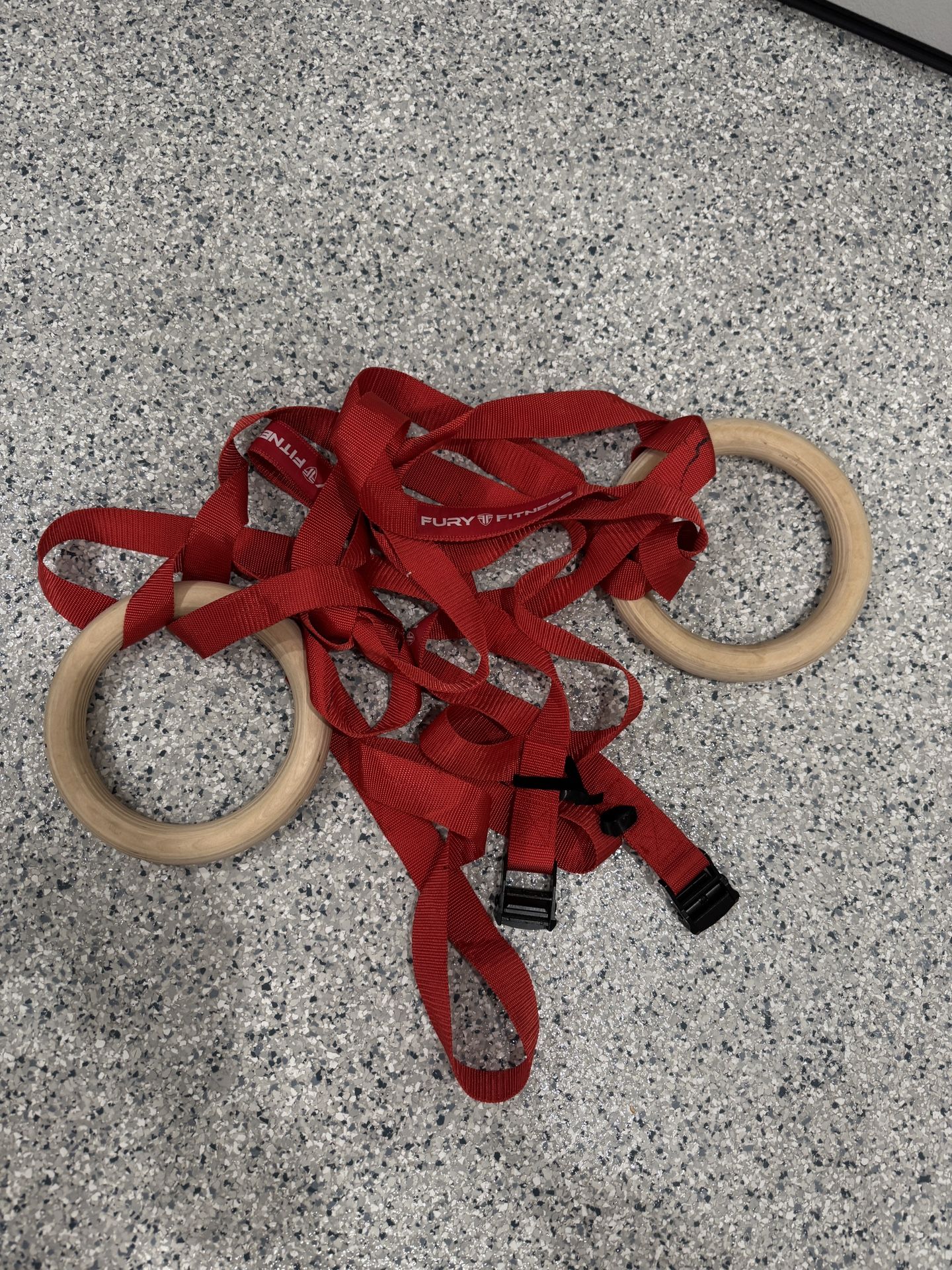 Fury fitness Olympic Wooden Rings and Straps