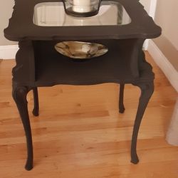 Black Chalked Painted End Table