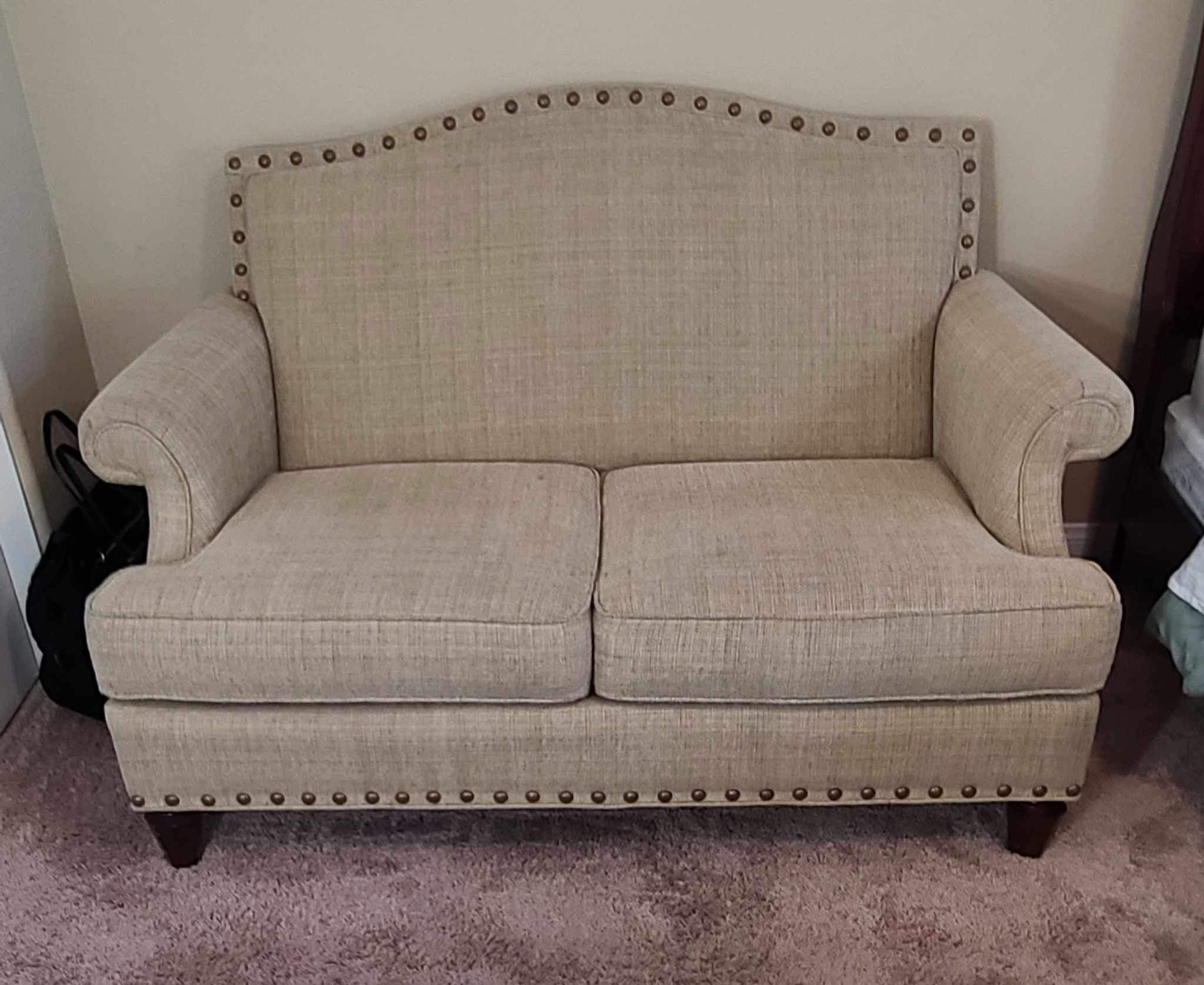 Classic Light Beige Seat Loveseat For $80 Or best Offer