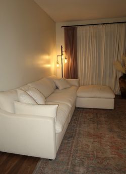 New 4 Piece Performance Fabric Cloud Modular Sectional.  Beige Or Grey.  120x84x34H.  Free Delivery!