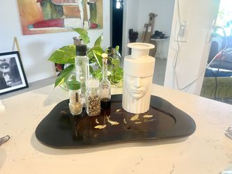 Wood Japan Tray Mother Pearl Decor