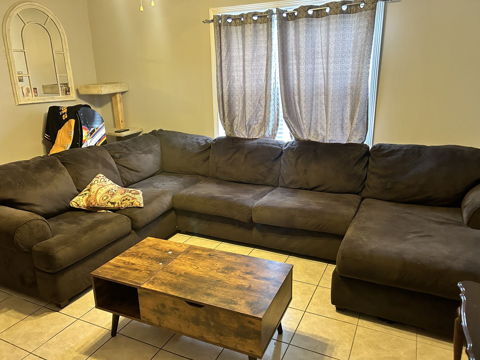Dark Brown Sectional 