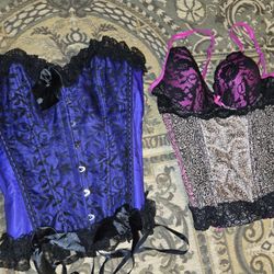 2 Boustier Purple Corset Is The RealpurpleSOLD!!!With Strong Bones & Long Laces