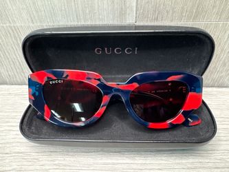 Gucci GG1421S Purple Geometric Havana Sunglasses(A1D030636)
