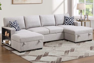 New Sleeper Sectional Couch with Double Chaise Storage! Free Delivery 🚚!