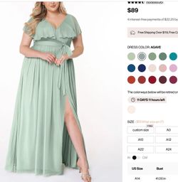 Bridesmaid Dress - Azazie Jael - Agave Color