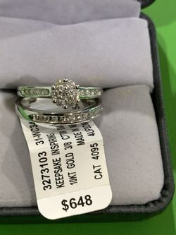 ***  WHITE GOLD LADY’S WEDDING RING SET ***