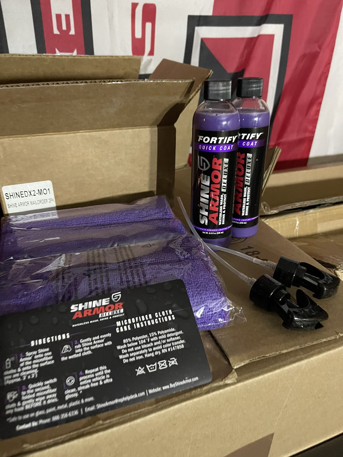 Shine Armor 2 Pack With Ceramic Spray With4  Microfiber Towels & Sprayers $25.00