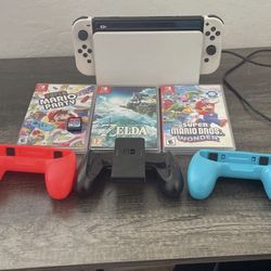 Nintendo Oled Switch 4 Games Zelda Mario