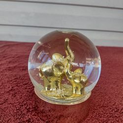 Elephants snow globe