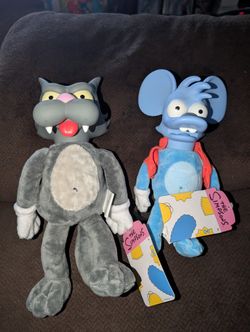 The Simpsons New 2025 Itchy And Scratchy Plush Figure Set