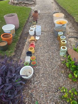 All garden decor moving must go junto or separately clay garden planter pots no plastic
