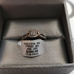 Rose Gold 1/4 TTW PG Twist Ring