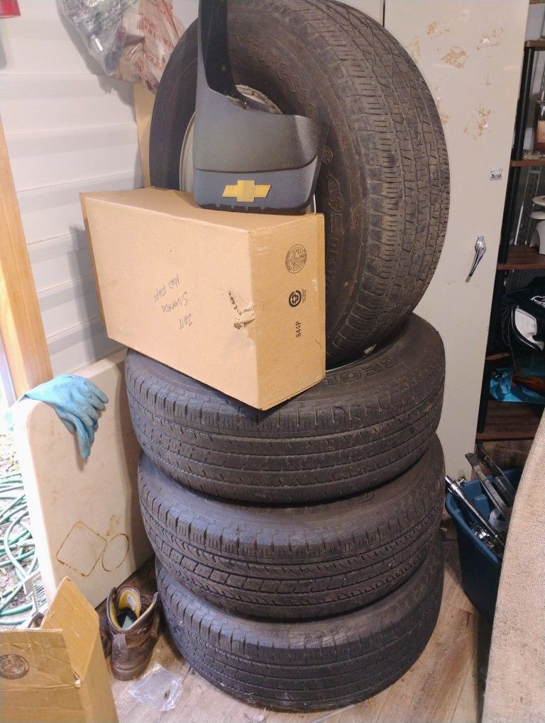 Chevrolet Tires With Rims And New Mud Flaps Got Bigger Tires Come Off 2015 Chevy Silverado Tires Size Is 265 R17